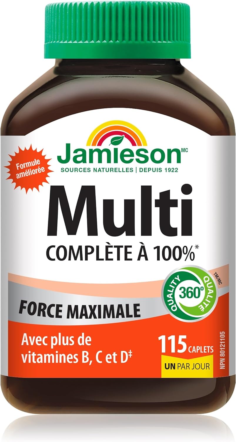 Jamieson 100% Complete Multivitamin Max Strength Formula, 115 caplets