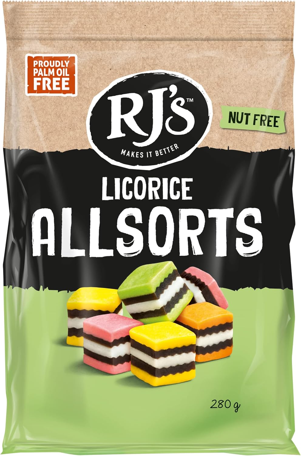 RJ'S Licorice Allsorts, 280g/9.9 oz., Bag
