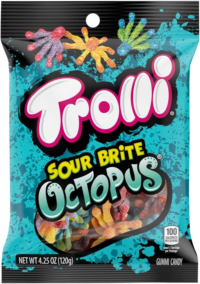 Trolli Sour Brite Octopus, Original Flavor, 120g/4.2 oz
