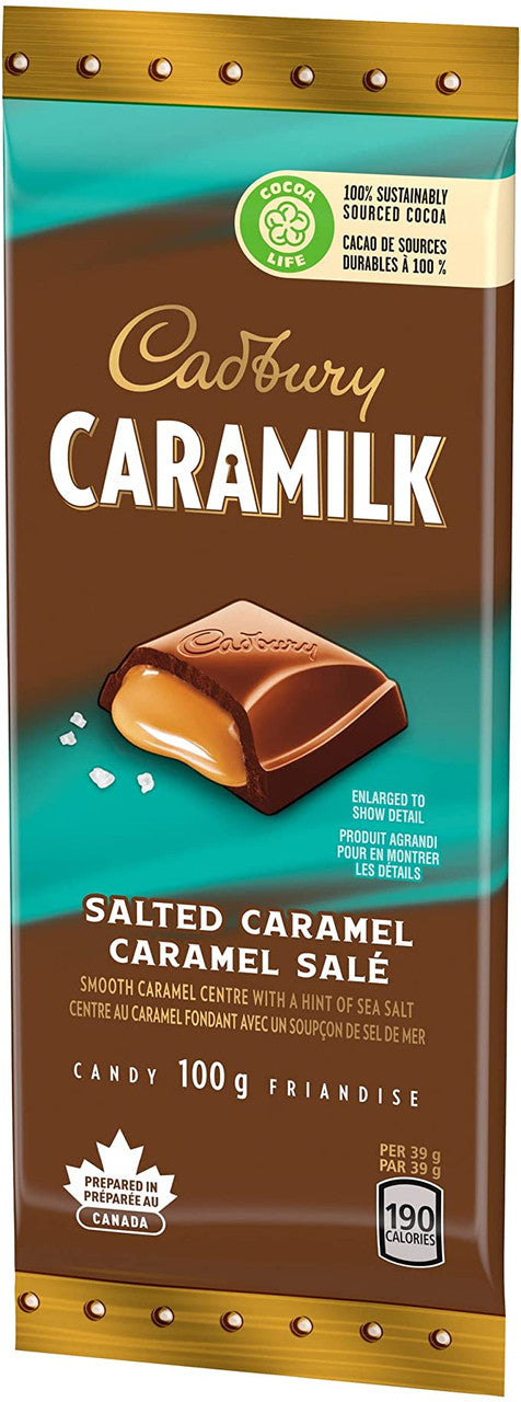 Cadbury Caramilk Salted Caramel Chocolate, Large 100g/3.5 oz. Bar - {Imported from Canada}