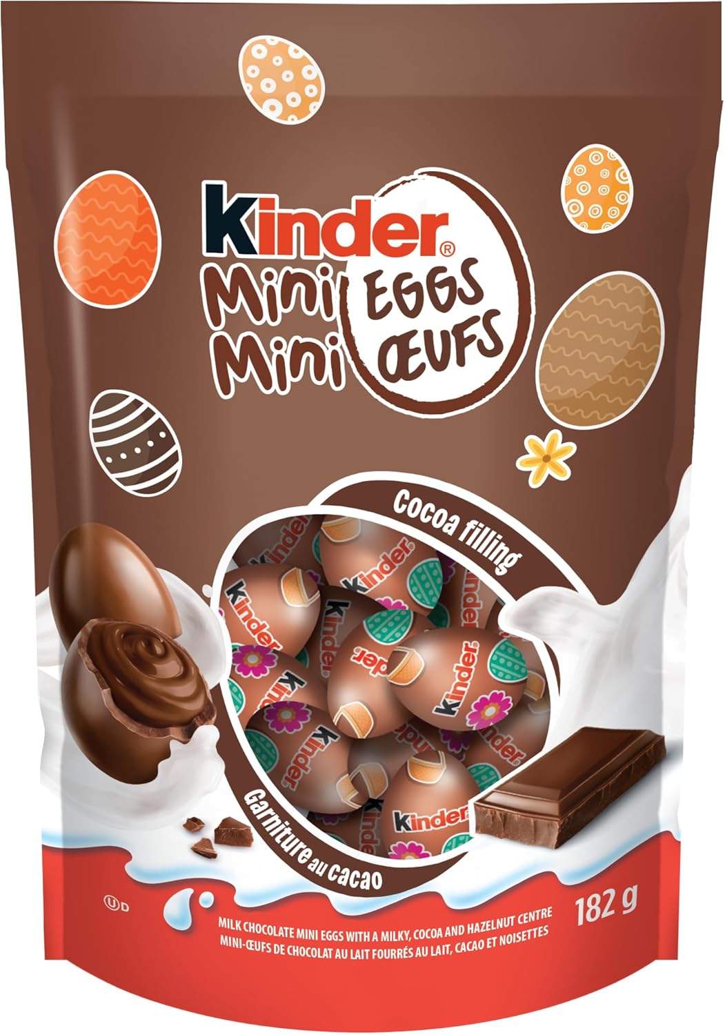 Kinder Mini Eggs With Cocoa Filling, 182g/6.4 oz. - Front Of Bag