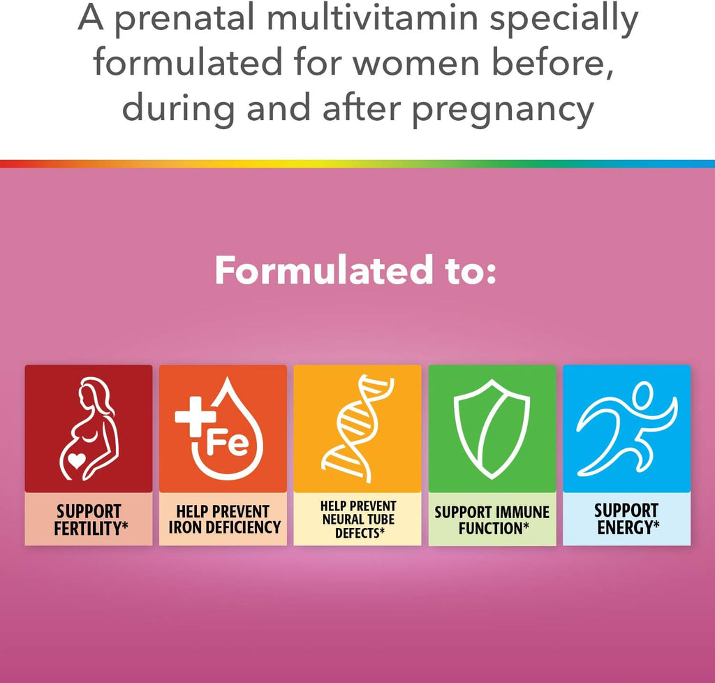 Centrum Prenatal Vitamins, Complete Multivitamin & Multimineral Supplement, 100ct Bottle