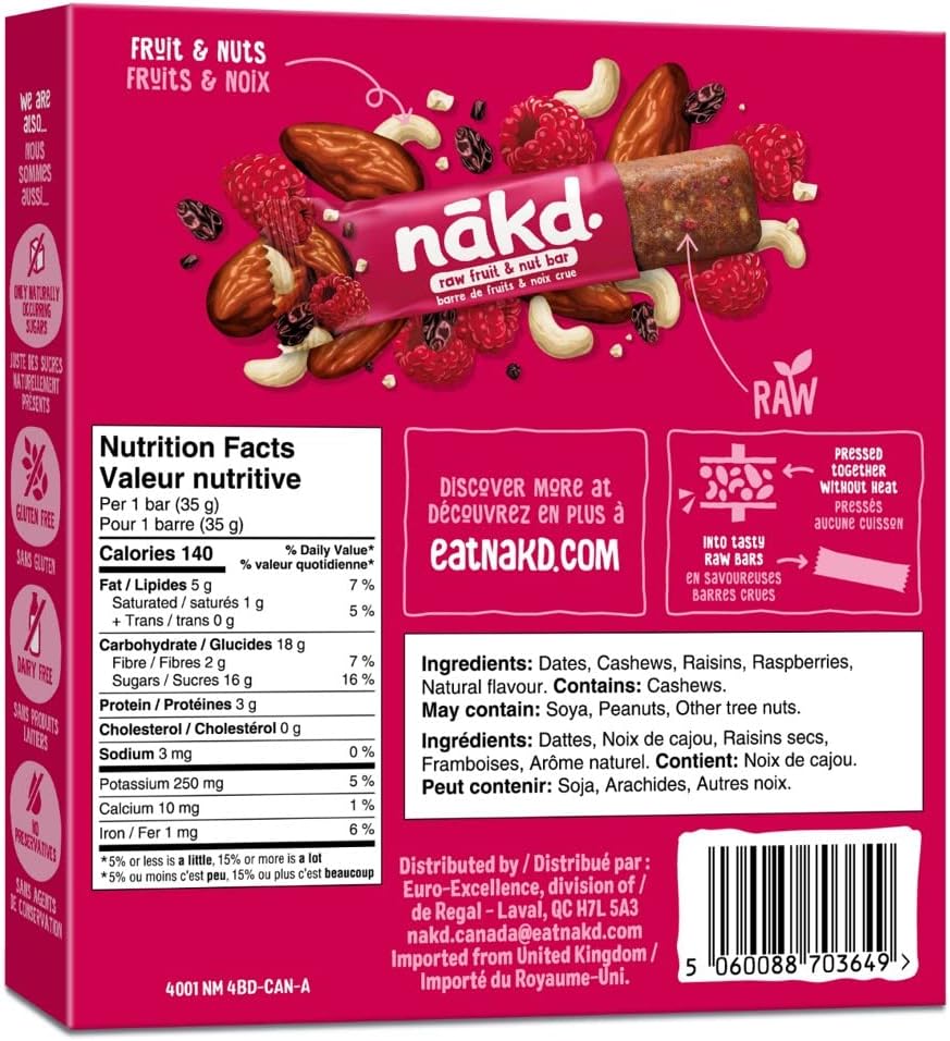 Nakd. Berry Delight Box back side