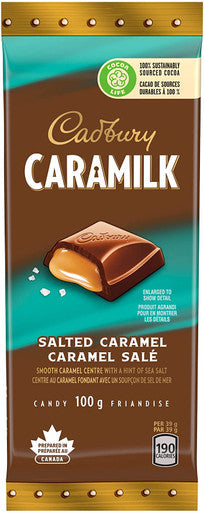 Cadbury Caramilk Salted Caramel Chocolate, Large 100g/3.5 oz. Bar - {Imported from Canada}