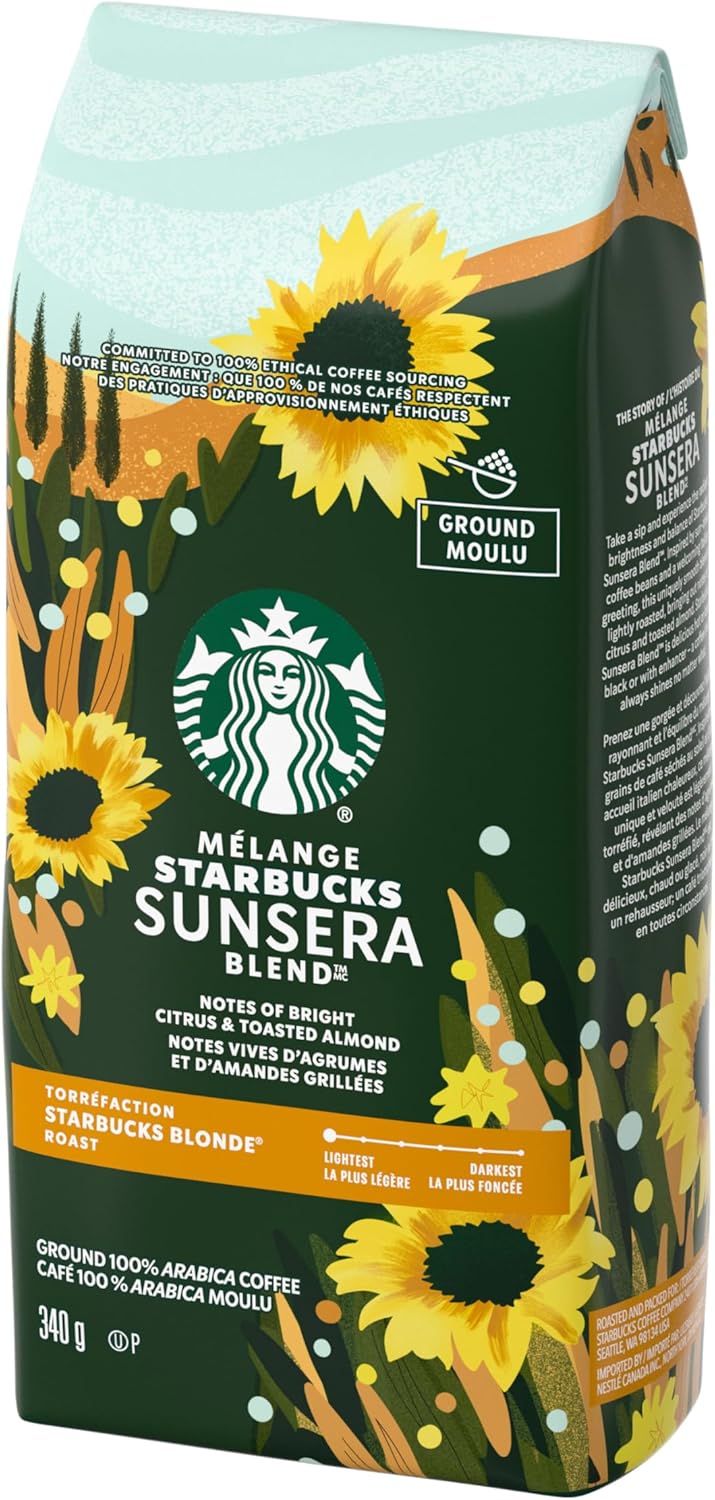 Starbucks Suntera Blend coffee package with sunflower design