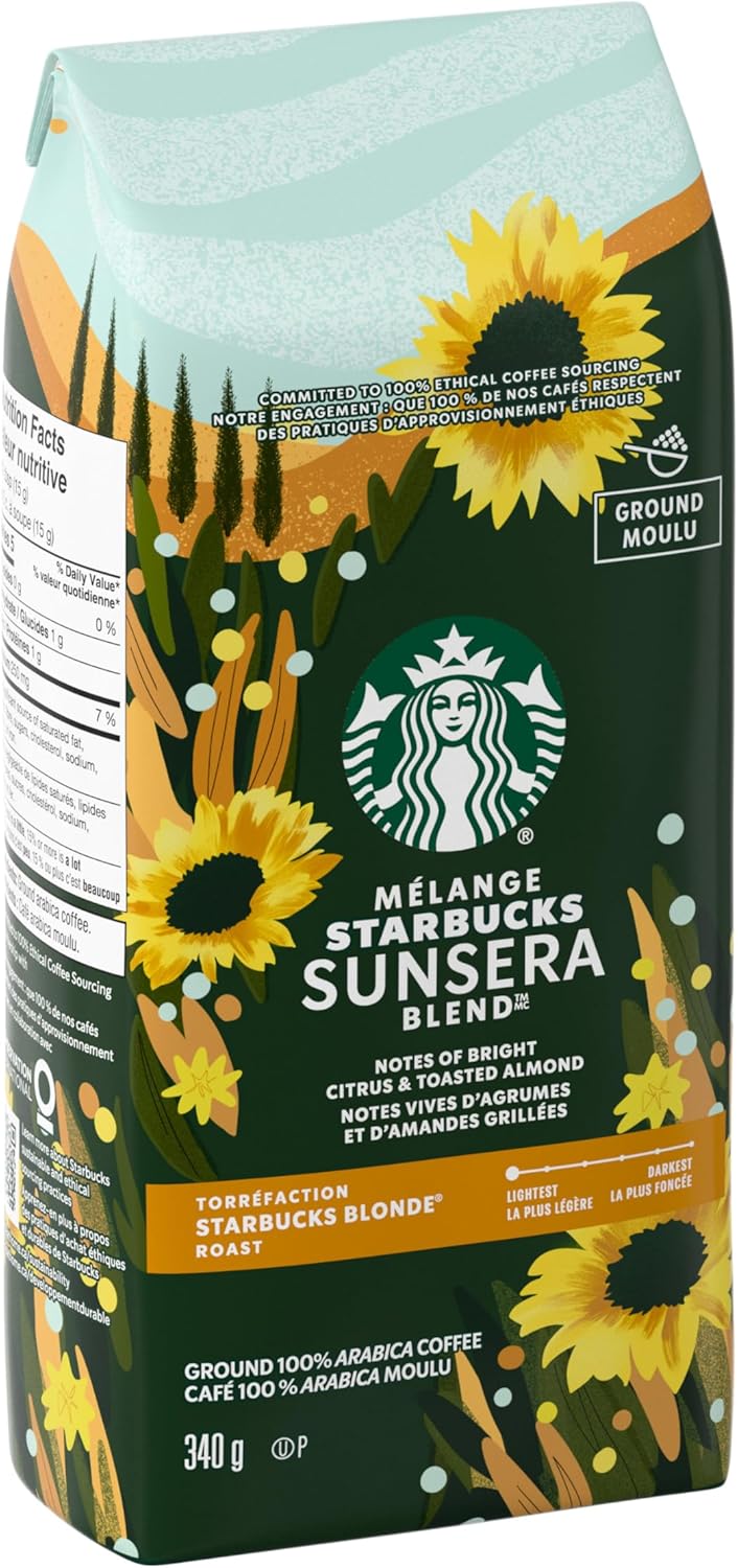 Starbucks Sunsera Blend coffee package with sunflower design