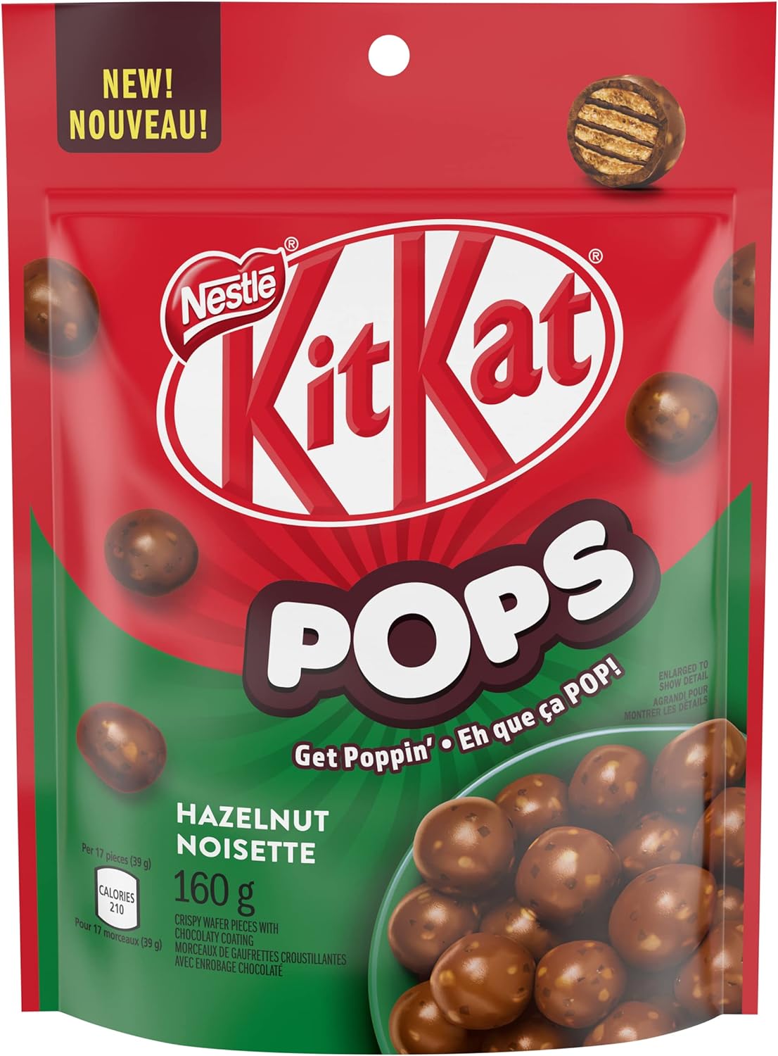 Nestle KitKat Hazelnut Pops Chocolate, 160g/5.6 oz. Pouch {Imported from Canada}