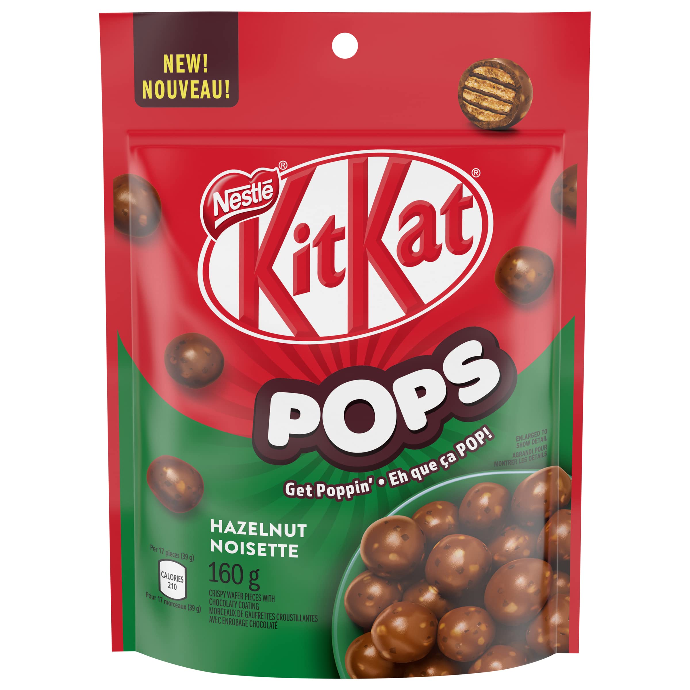 Nestle KitKat Hazelnut Pops Chocolate, 160g/5.6 oz. Pouch {Imported from Canada}
