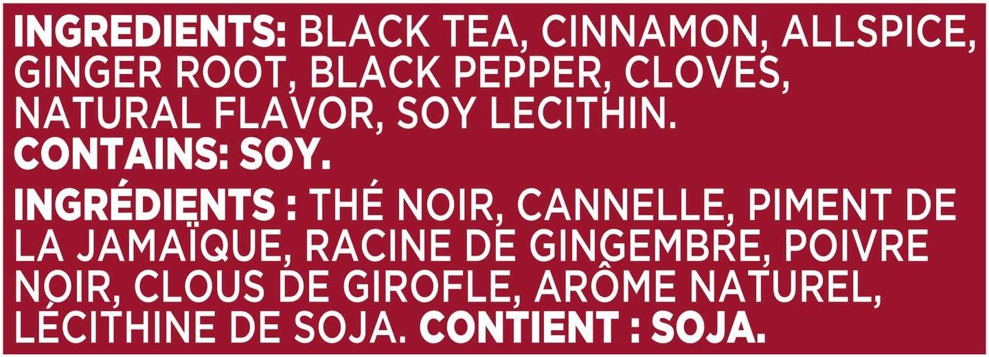 Lipton Energize Spiced Chai Black Tea Ingredients