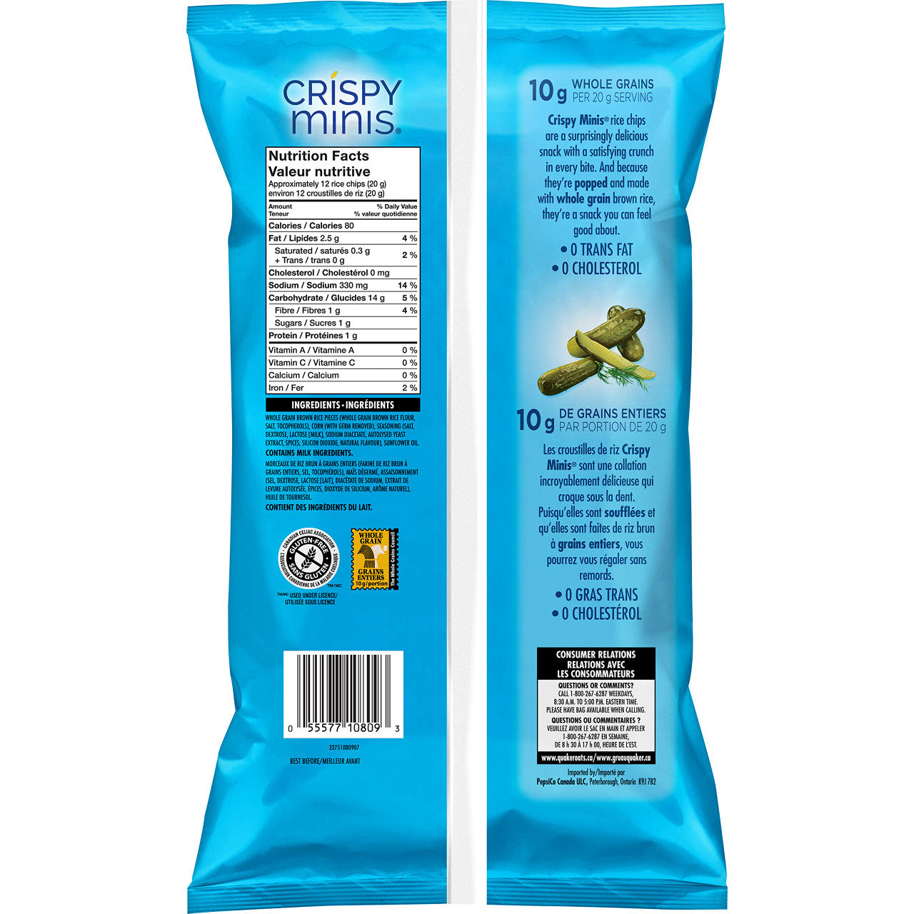 Quaker Crispy Minis Crunchy Dill (Pack of 12) {Imported from Canada}