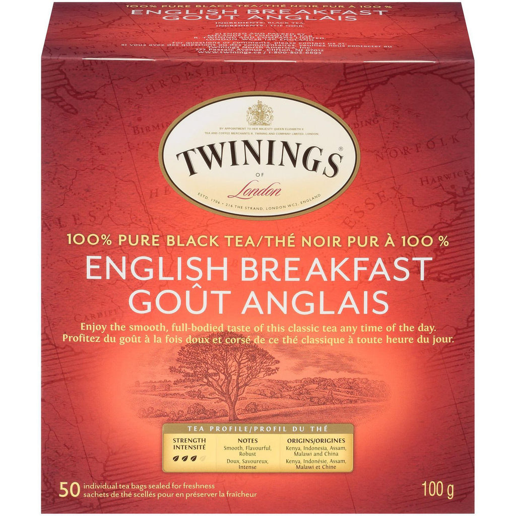 Twinings English Breakfast Tea, 50ct, 100g/3.5oz. {Imported from Canada}