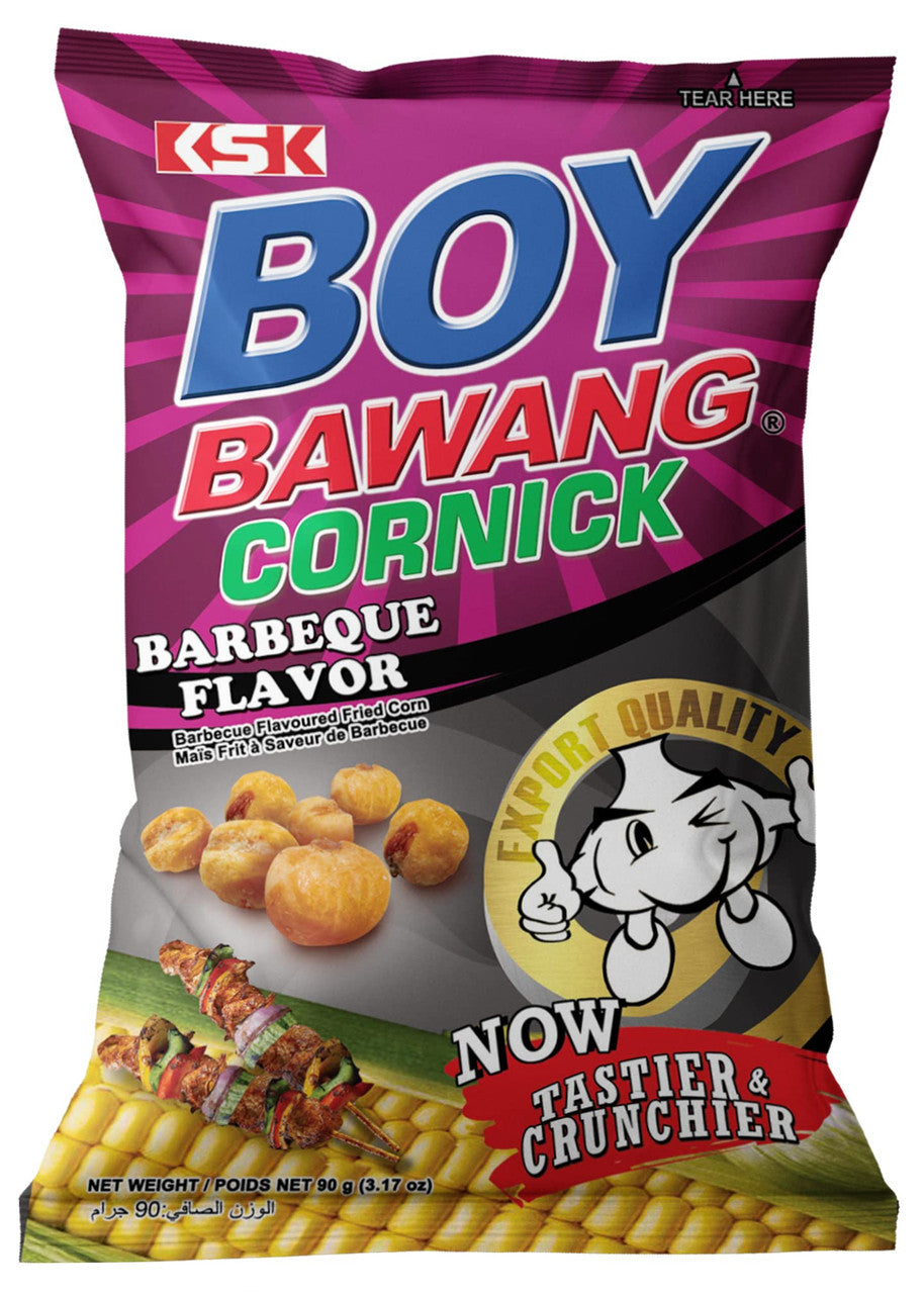 Boy Bawang Cornick Barbeque Flavored Fried Corn, 90g/3.17 oz. Bag {Imported from Canada}