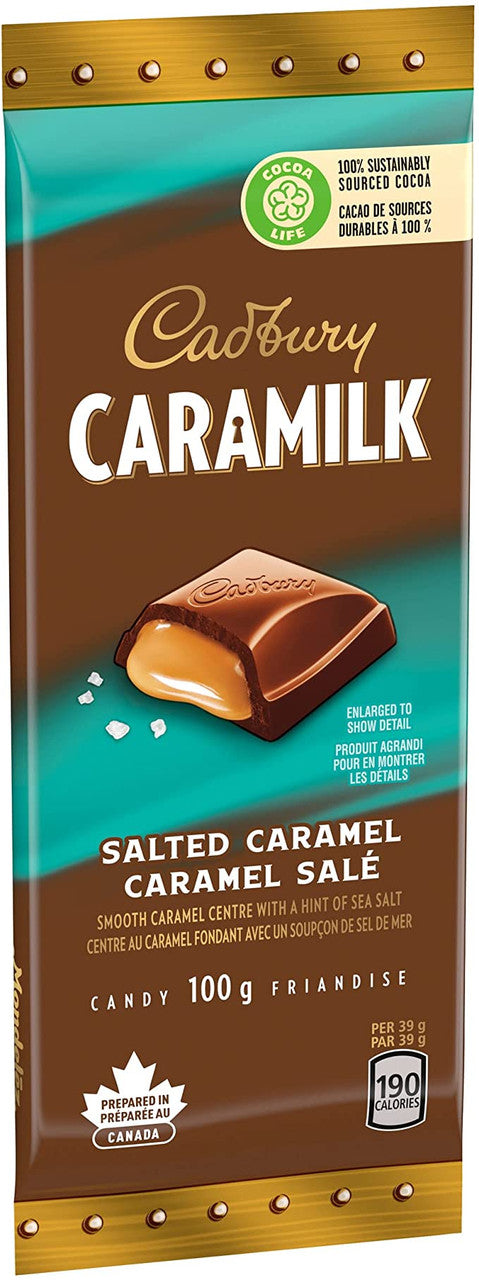 Cadbury Caramilk Salted Caramel Chocolate, Large 100g/3.5 oz. Bar - {Imported from Canada}