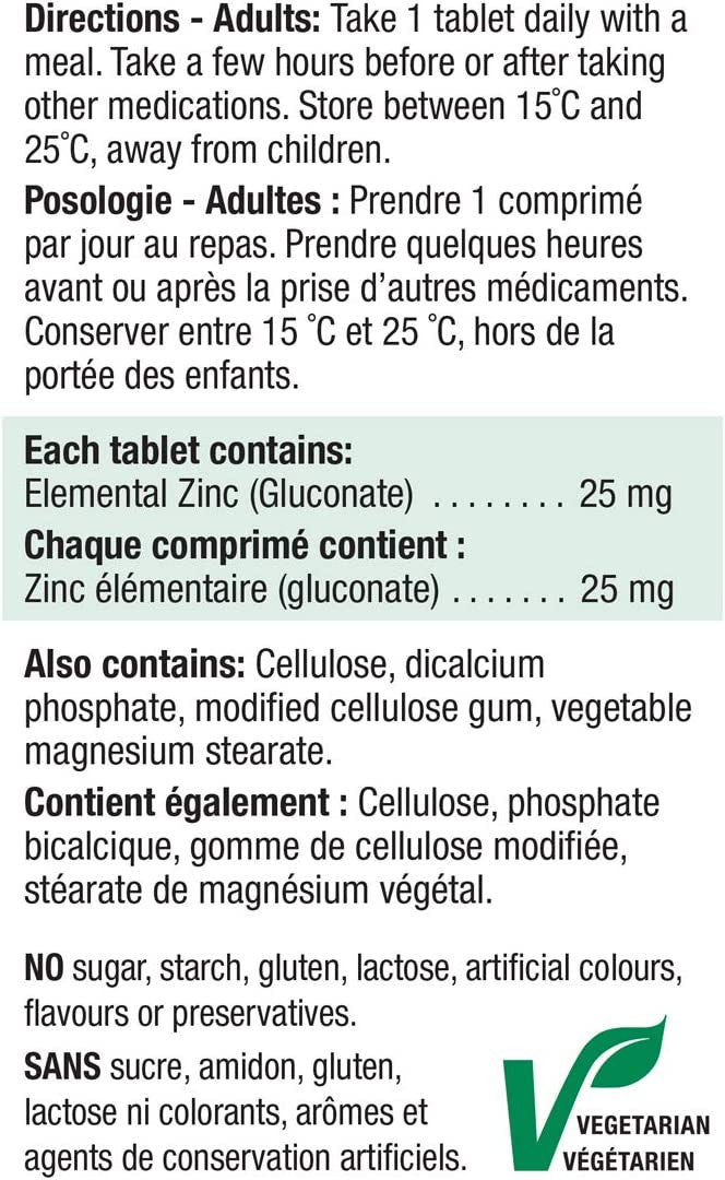 Jamieson Laboratories Zinc 25 Mg {Imported from Canada}