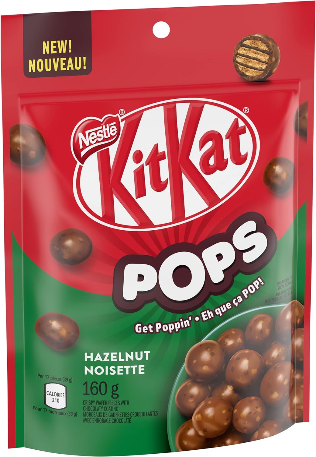 Nestle KitKat Hazelnut Pops Chocolate, 160g/5.6 oz. Pouch {Imported from Canada}