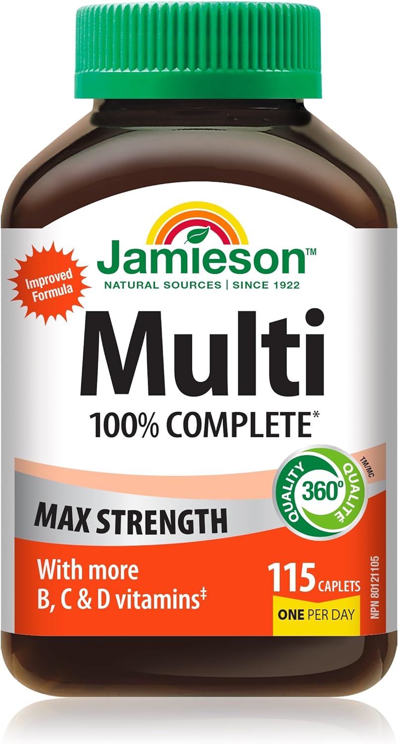 Jamieson 100% Complete Multivitamin Max Strength Formula, 115 caplets