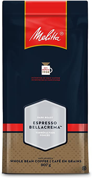 Melitta Dark Roast Espresso Whole Bean Coffee, 907g/32oz., Bag, {Imported from Canada}