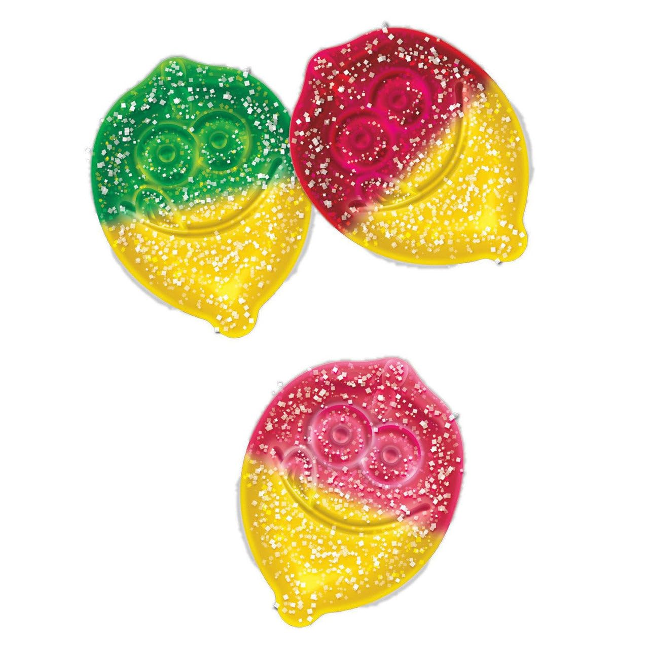Jolly Rancher Gummies Sours, Lemonade 2 in 1, 182g, picture of lemon shaped gummies.