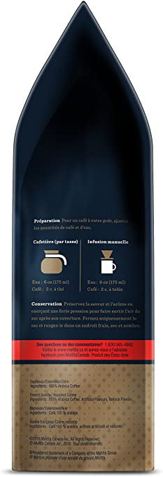 Melitta Dark Roast Espresso Whole Bean Coffee, 907g/32oz., Bag, {Imported from Canada}