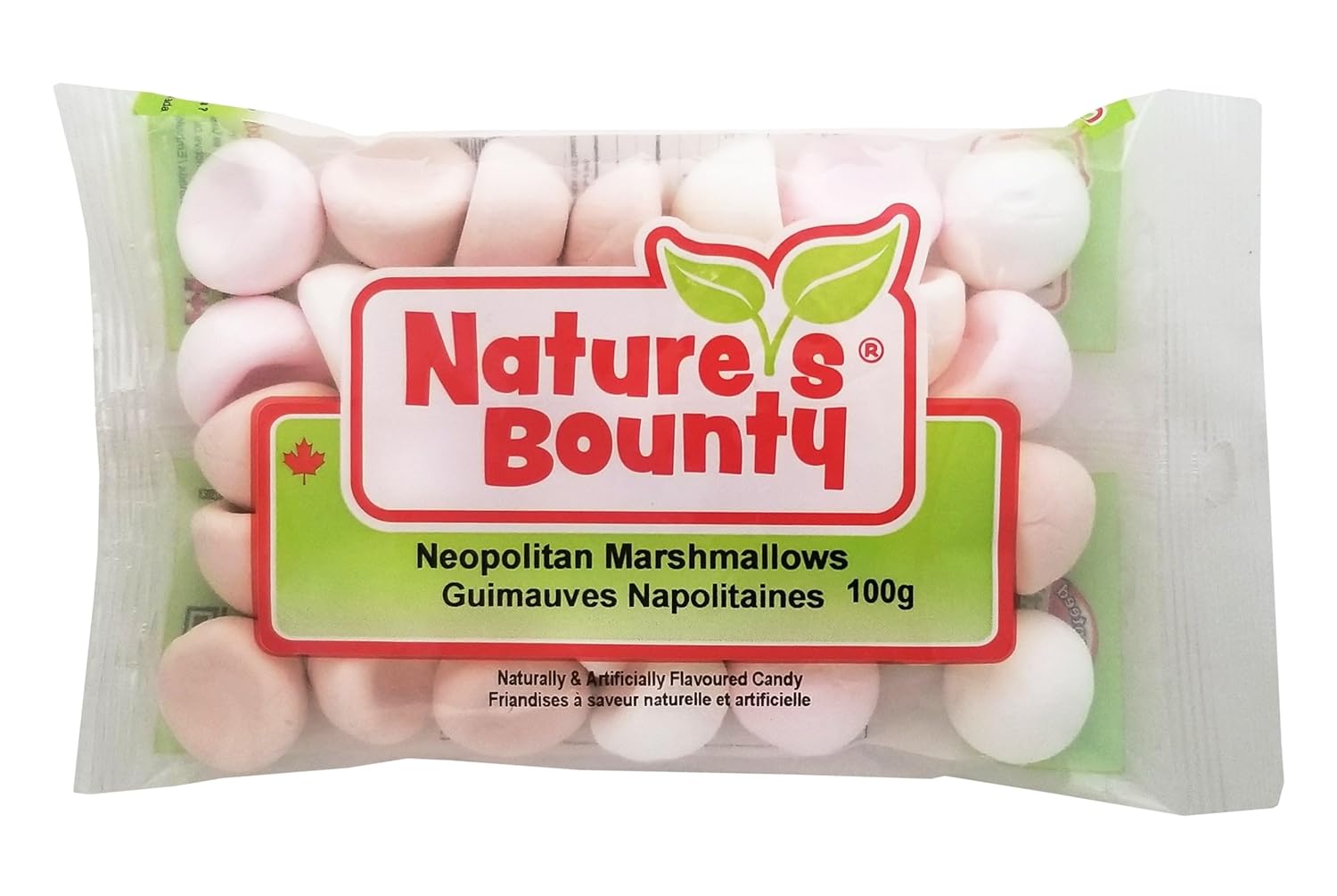 Nature's Bounty Neapolitan Marshmallows, 100g/3.5 oz. Bag - Front