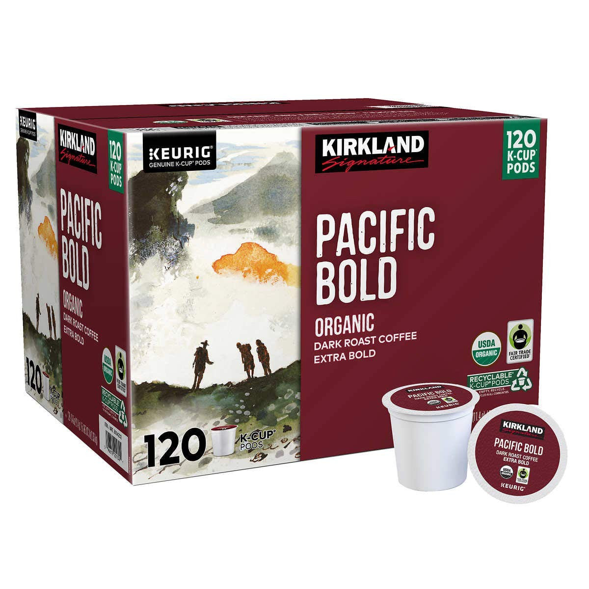 Kirkland Pacific Bold K-Cups, 120 Count, 1.38kg/3 lbs. Box {Imported from Canada}