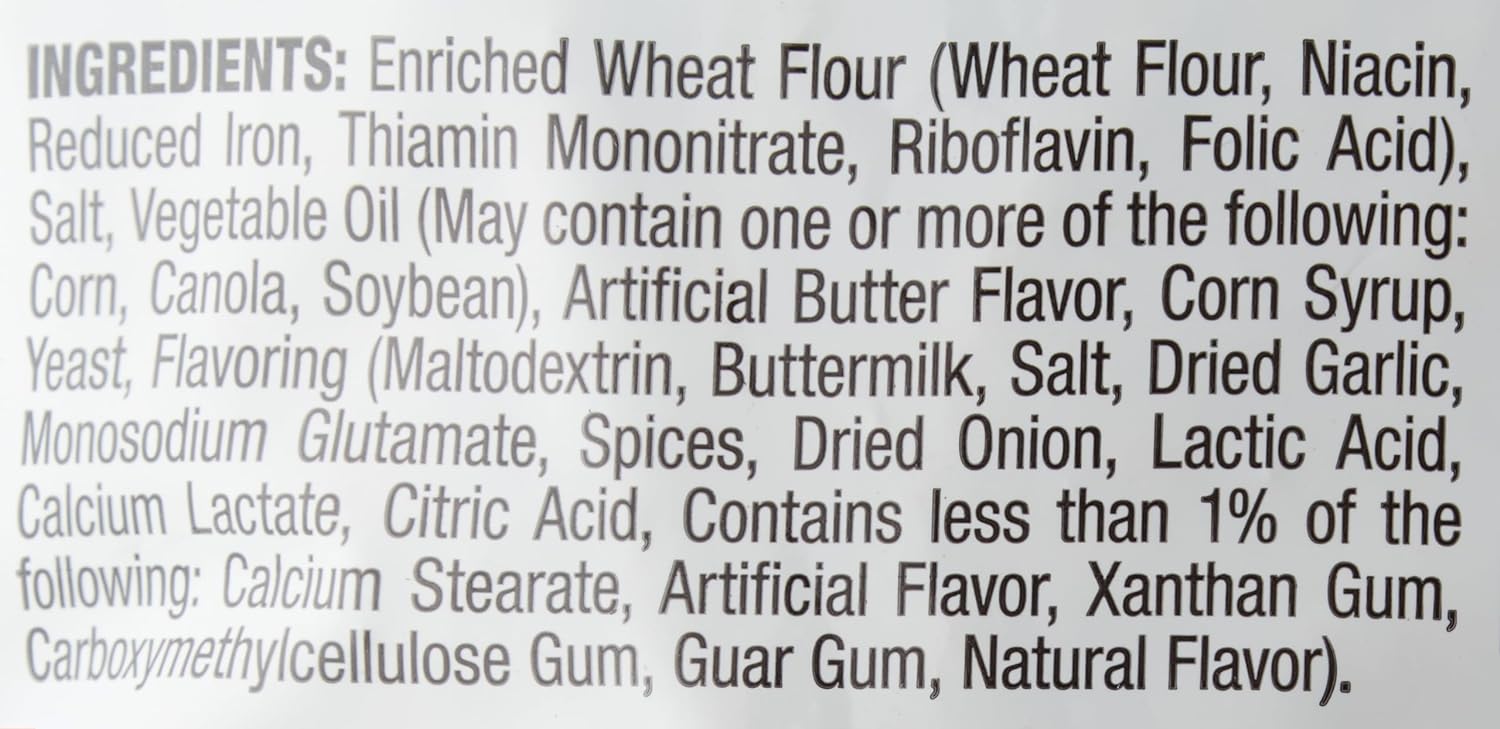 Dot's Original Homestyle Pretzel Twists, 454g, ingrediets label.
