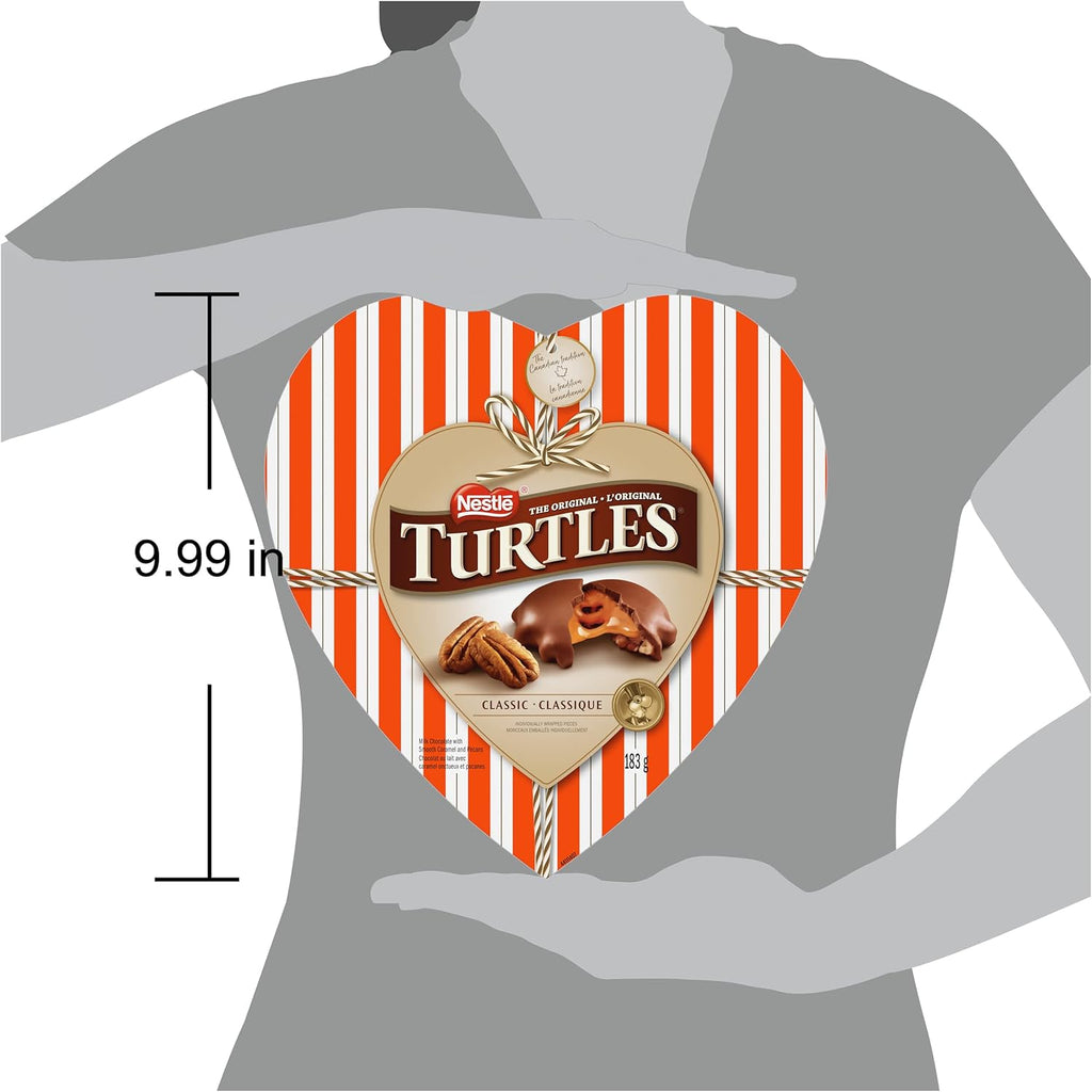 Nestle Turtles Valentine's Day Milk Chocolate Caramel & Pecans Clusters, 183g/6.5 oz. - Size Chart