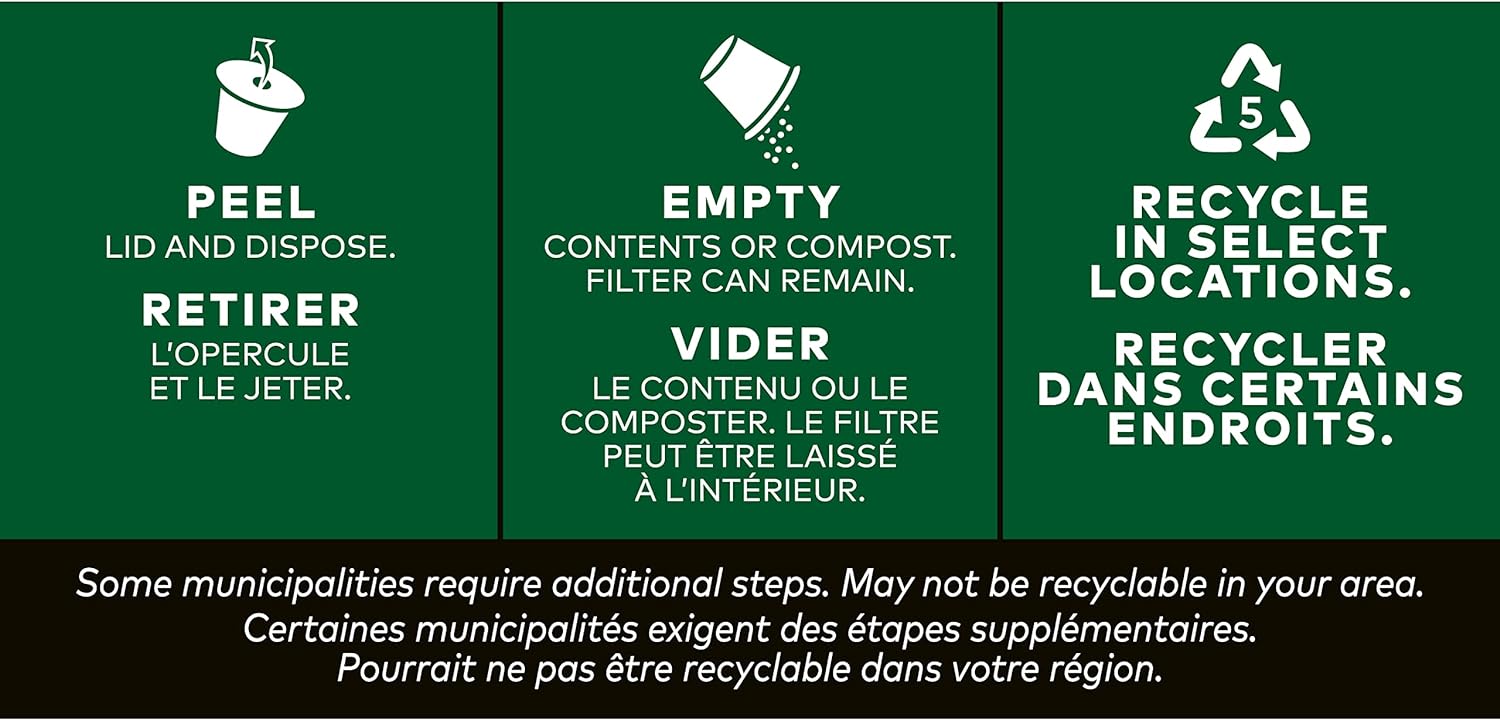 Van Houtte Colombian Dark Roast Coffee, 30 K-cups, 263g/9.3 oz. Box - Coffee Brewing Directions