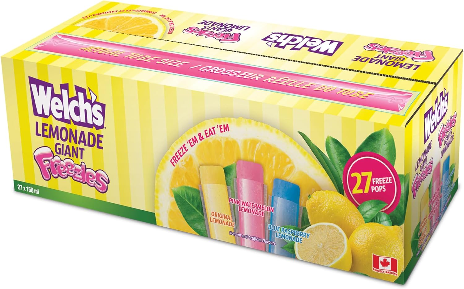 Welch's Lemonade Giant Freezies 27 x 150ml Box front