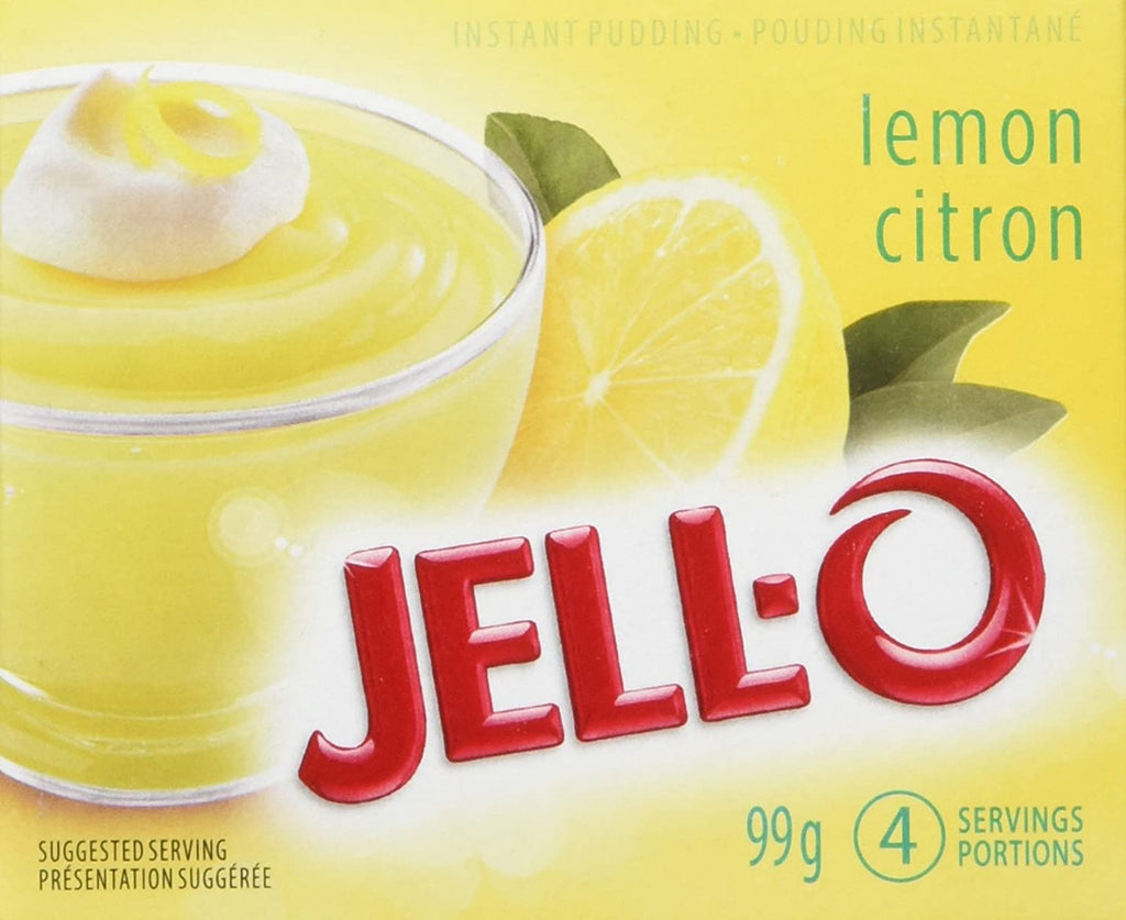 Jello Lemon Instant Pudding Mix, 99g/3.5oz., X 6 PKG.{Imported from Canada}