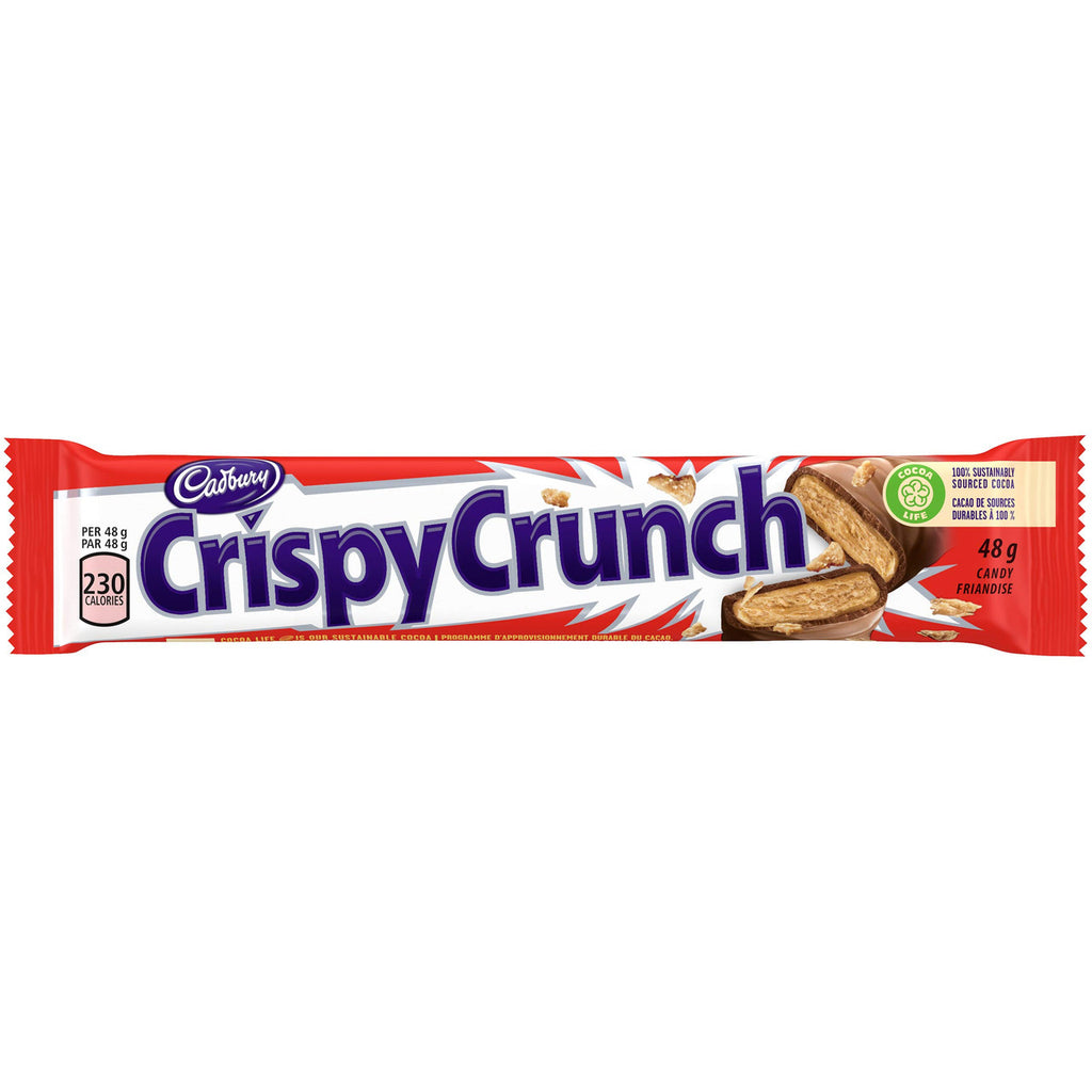 Crispy Crunch Chocolate BAR 24pk (48g Per Pack) Made in Canada