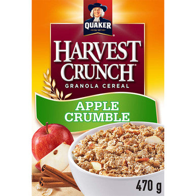 QUAKER HARVEST CRUNCH Apple Crumble Flavour Granola Cereal, 470g/16.6 oz., (Pack of 16) {Imported from Canada}