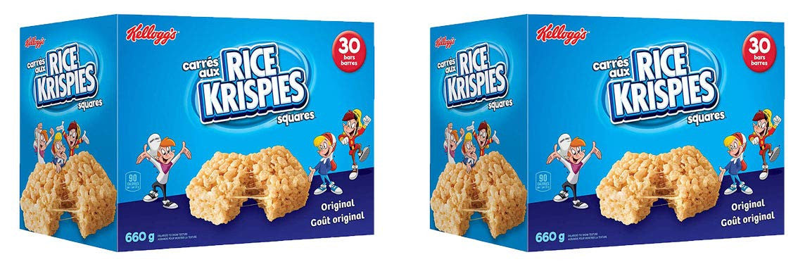 Kellogg's Rice Krispies Square Bars 660g/23.3 oz., Jumbo Pack-Original, 30ct (2 Pack) {Imported from Canada}