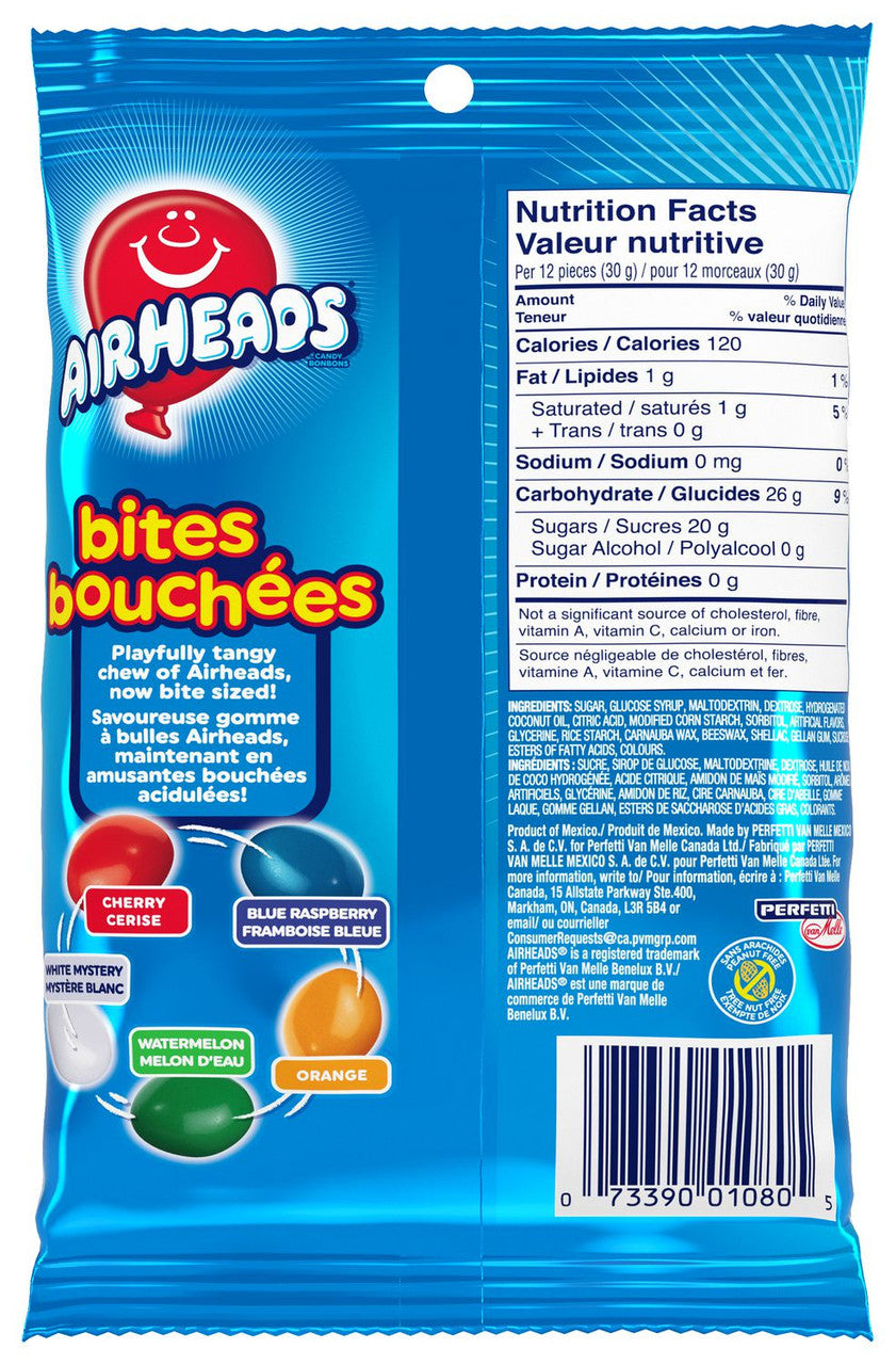 Airheads Candy Bites, Assorted Flavors, 170g/5.9 oz. Bag {Imported from Canada}