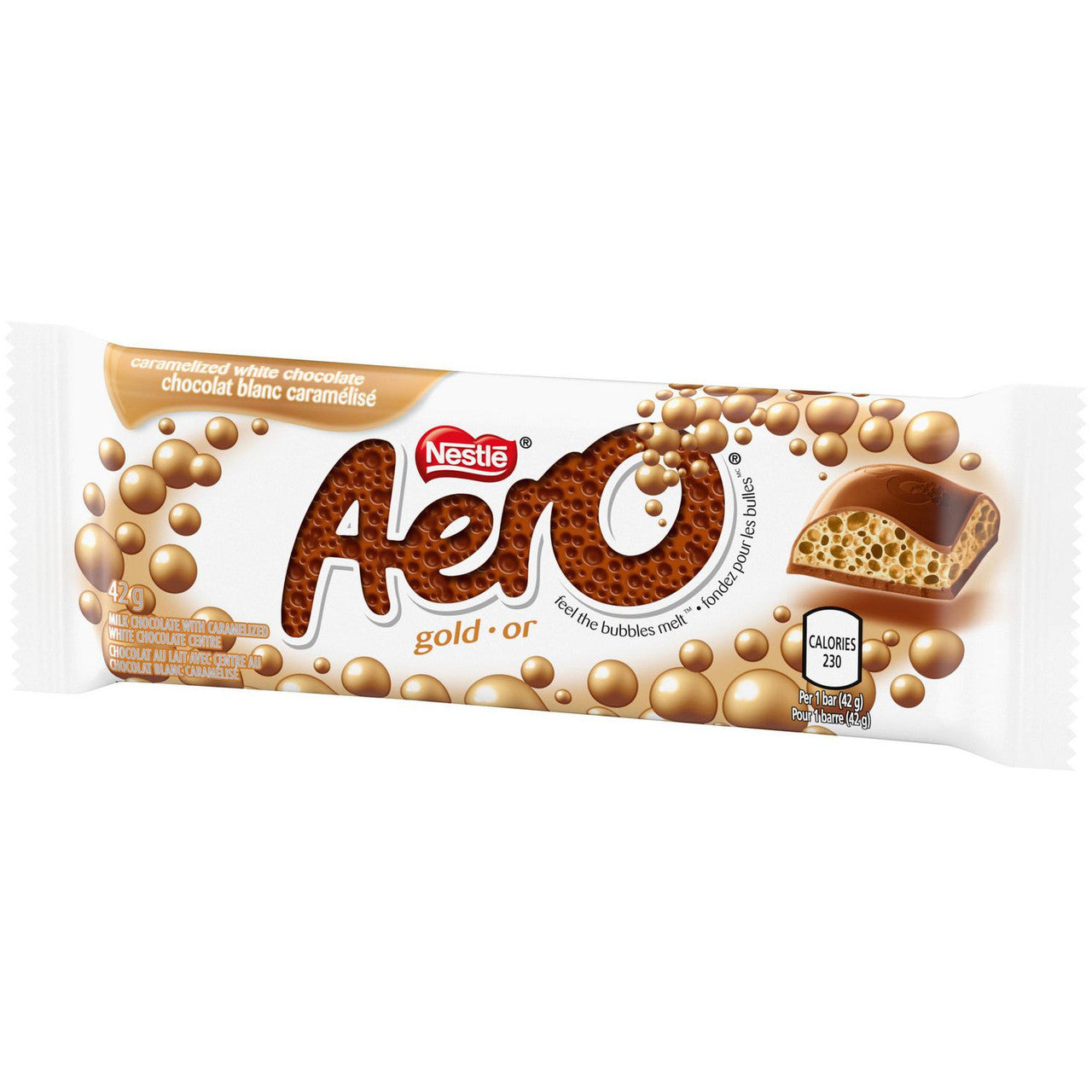 Nestle Aero Gold Caramelized White Chocolate Bar, 42g/1.4oz, {Imported from Canada}