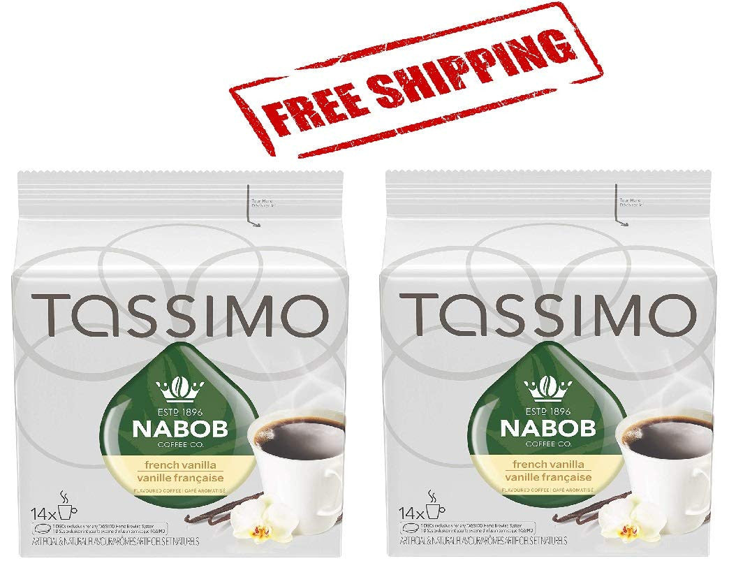 Tassimo Nabob Coffee French Vanilla, 14 T-Discs (2 Pack) {Imported from Canada}