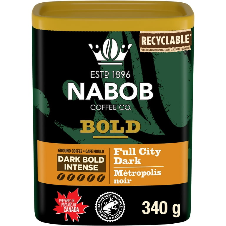 Nabob Bold Full City Dark - 340g/12 oz., Recyclable Flavor-Lock Package {Imported from Canada}