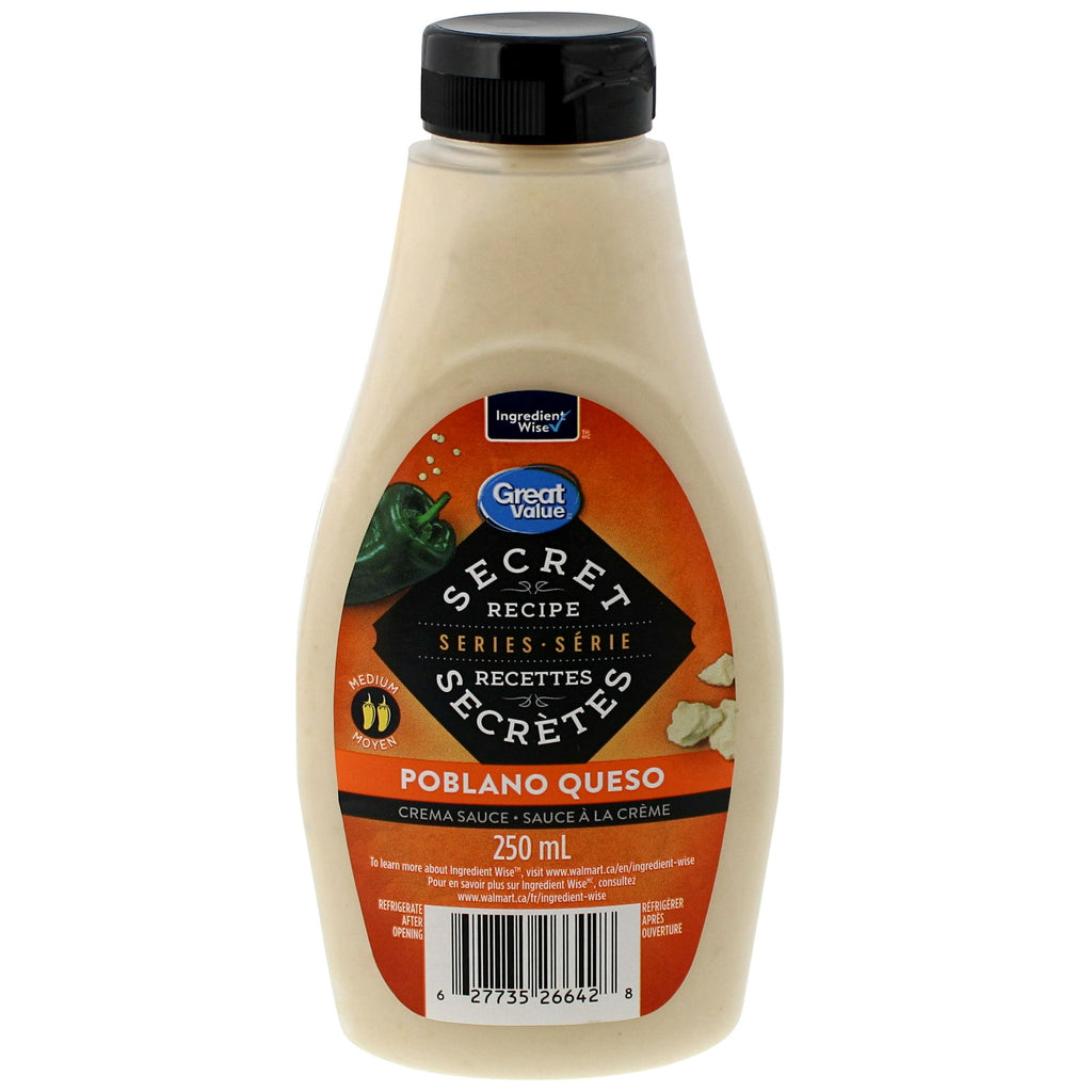 GV Secret Recipe Series Poblano Queso Crema Sauce, 250g/8.8 oz., Squeeze Bottle, front of bottle.