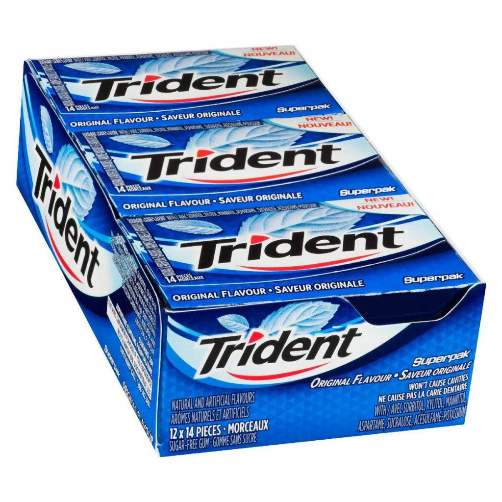 Trident Original Chewing Gum, 12 Pack (14 Pieces Each) {Imported from Canada}