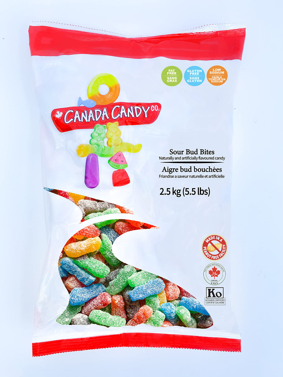 Canada Candy - Sour Bud Bites Gummy Candy, 2.5 kg (5.5 lbs) {Imported from Canada}