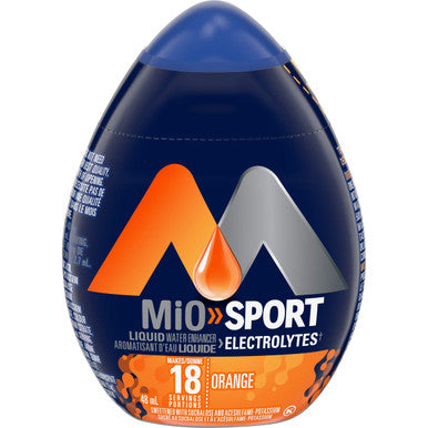 MiO Sport Orange Electrolyte Liquid Water Enhancer, 48mL/1.6 fl. oz., {Imported from Canada}