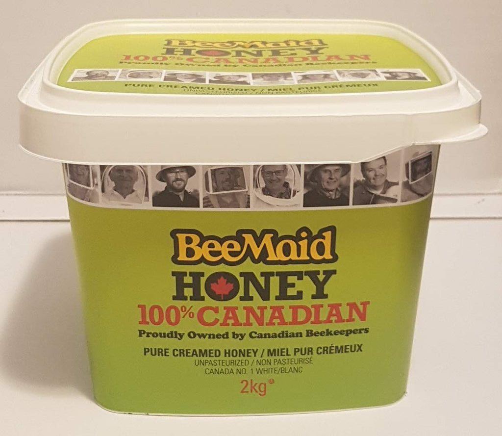 Bee Maid Creamed Honey, 2kg/4.4 Pounds, 100% Canadian, {Imported from Canada}