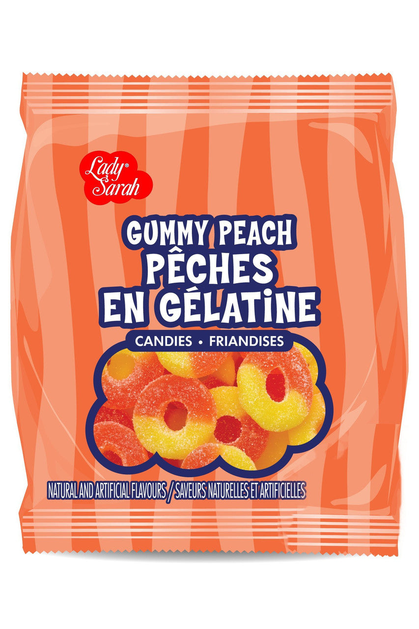 Lady Sarah, Gummy Peach Rings, 120g/4.2oz., Per Bag, {Imported from Canada}