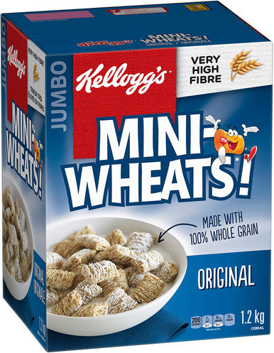 Kellogg's Mini-Wheats Cereal Jumbo Size 1.2kg/2.6lbs., {Imported from Canada}