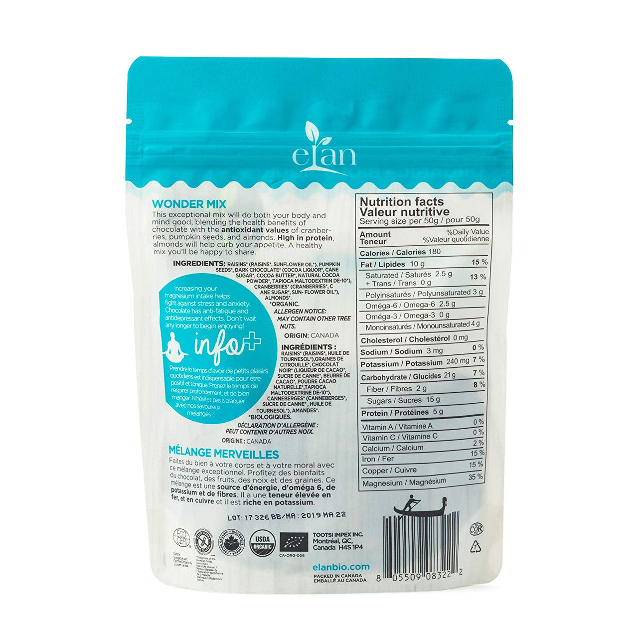 ELAN Organic Wonder Mix, 150g/5.3oz., {Imported from Canada}