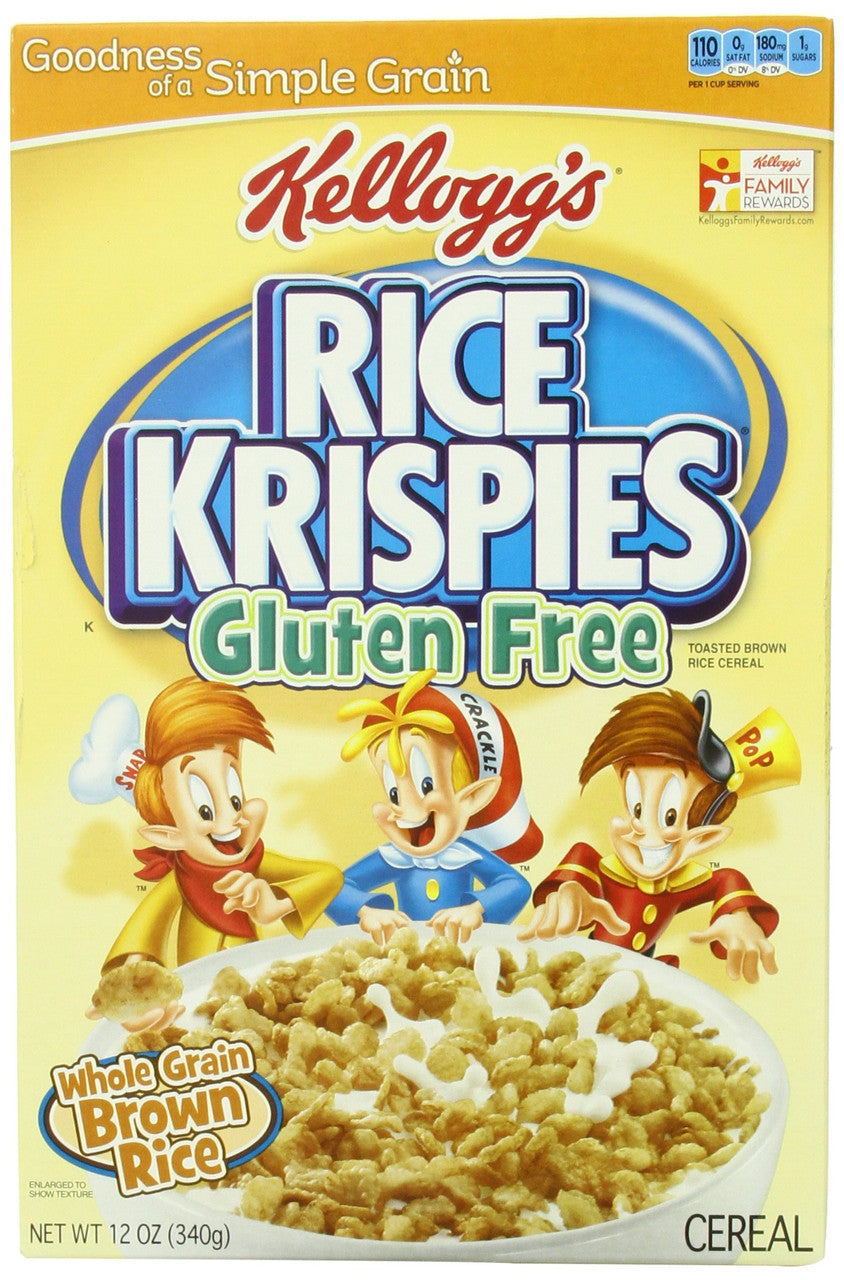 Kellogg's Rice Krispies Gluten Free Cereal, Whole Grain Brown Rice, (Pack of 4)