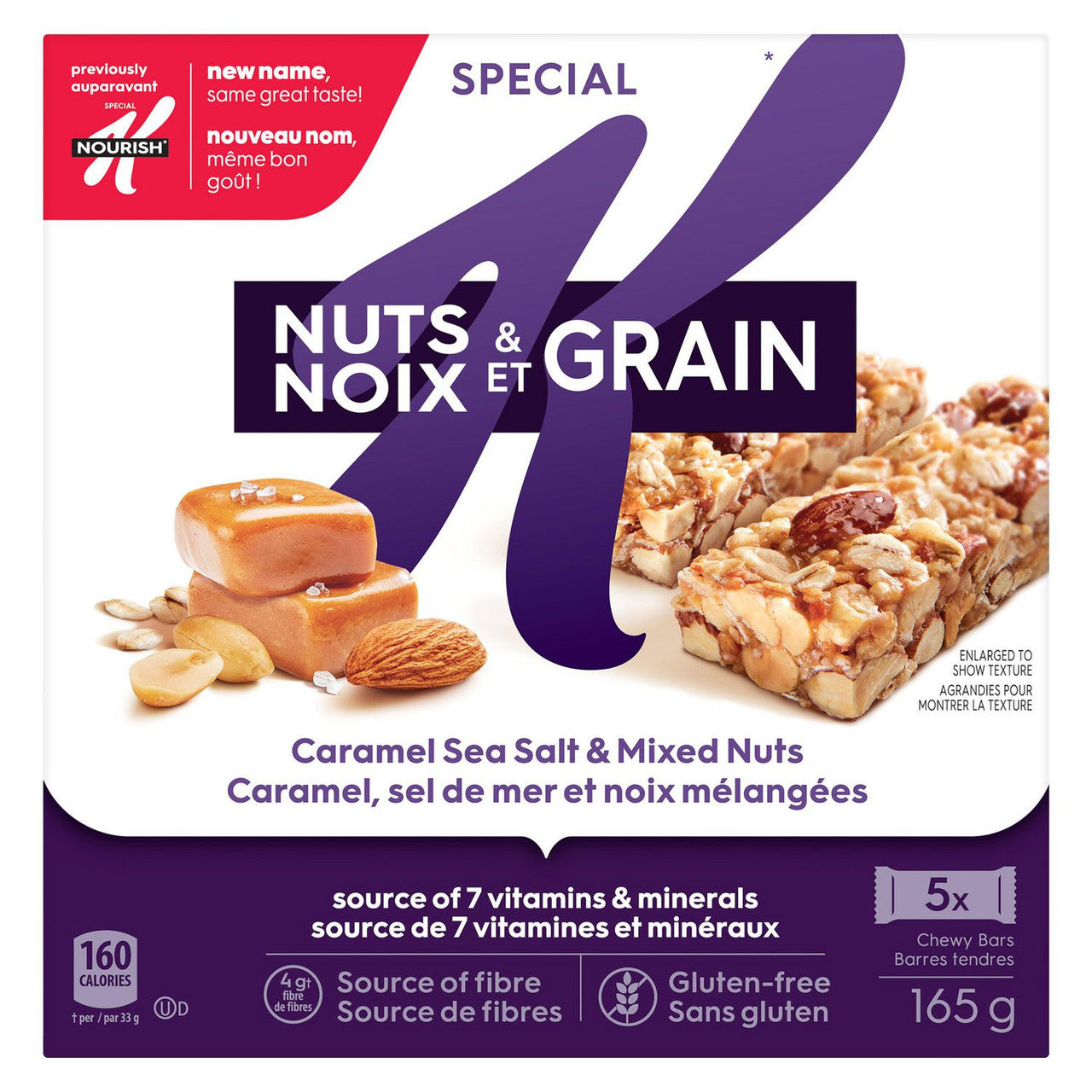 Kellogg's Special K Quinoa, Caramel Sea Salt and Mixed Nuts, Bars 165g/5.8oz., {Imported from Canada}