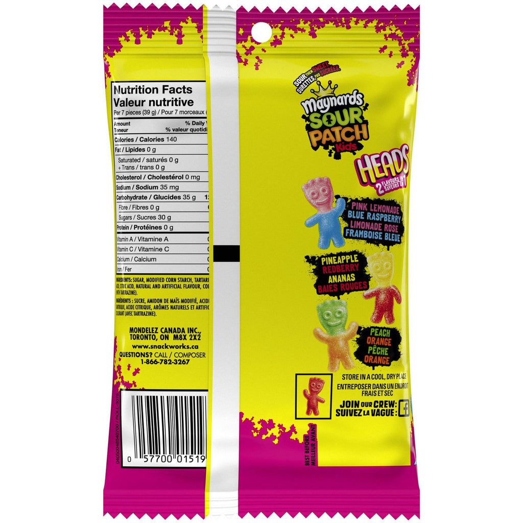 Maynards Sour Patch Kids Heads Candy, 185g/6.5oz., {Imported from Canada}