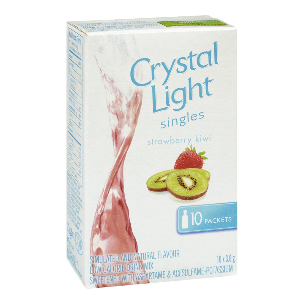 CRYSTAL LIGHT Singles - Strawberry Kiwi, 3.0g/10ct, (Imported from Canada)