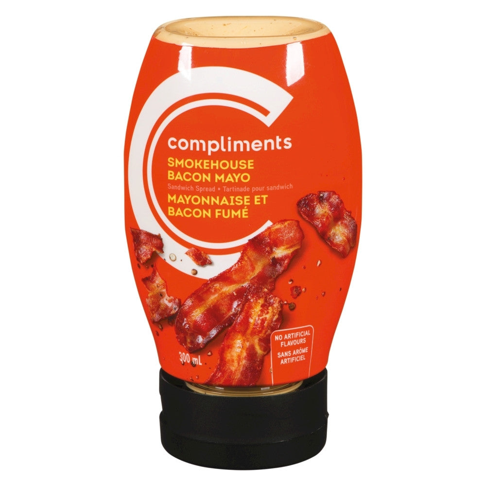 Compliments Smokehouse Bacon Mayo, 300ml/10.1 oz., {Imported from Canada}